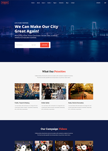 Nominee Political City Mayor WordPress Theme